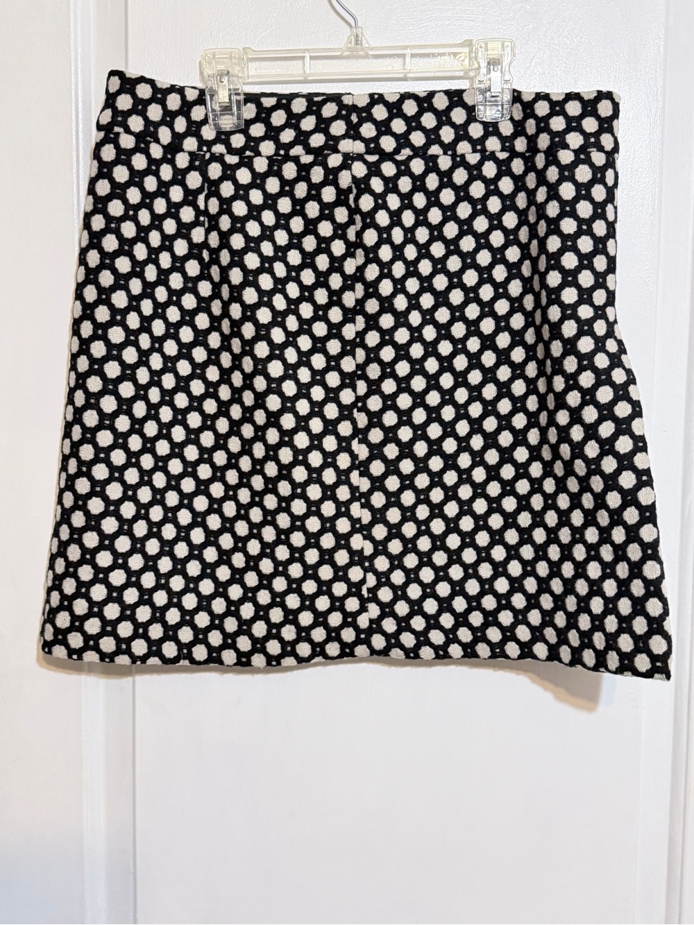Boden Wool Black and White Mini Skirt with Polka Dot Pattern 14R - Picture 1 of 11